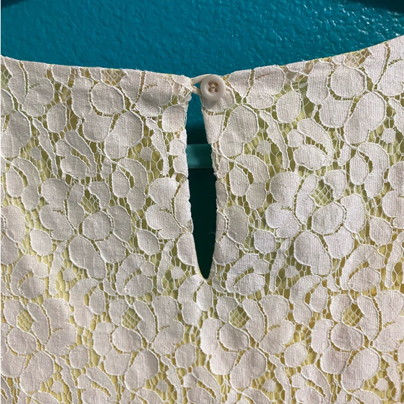 Cynthia Rowley Yellow and White Lace Tank Top Women's Large - Picture 6 of 7